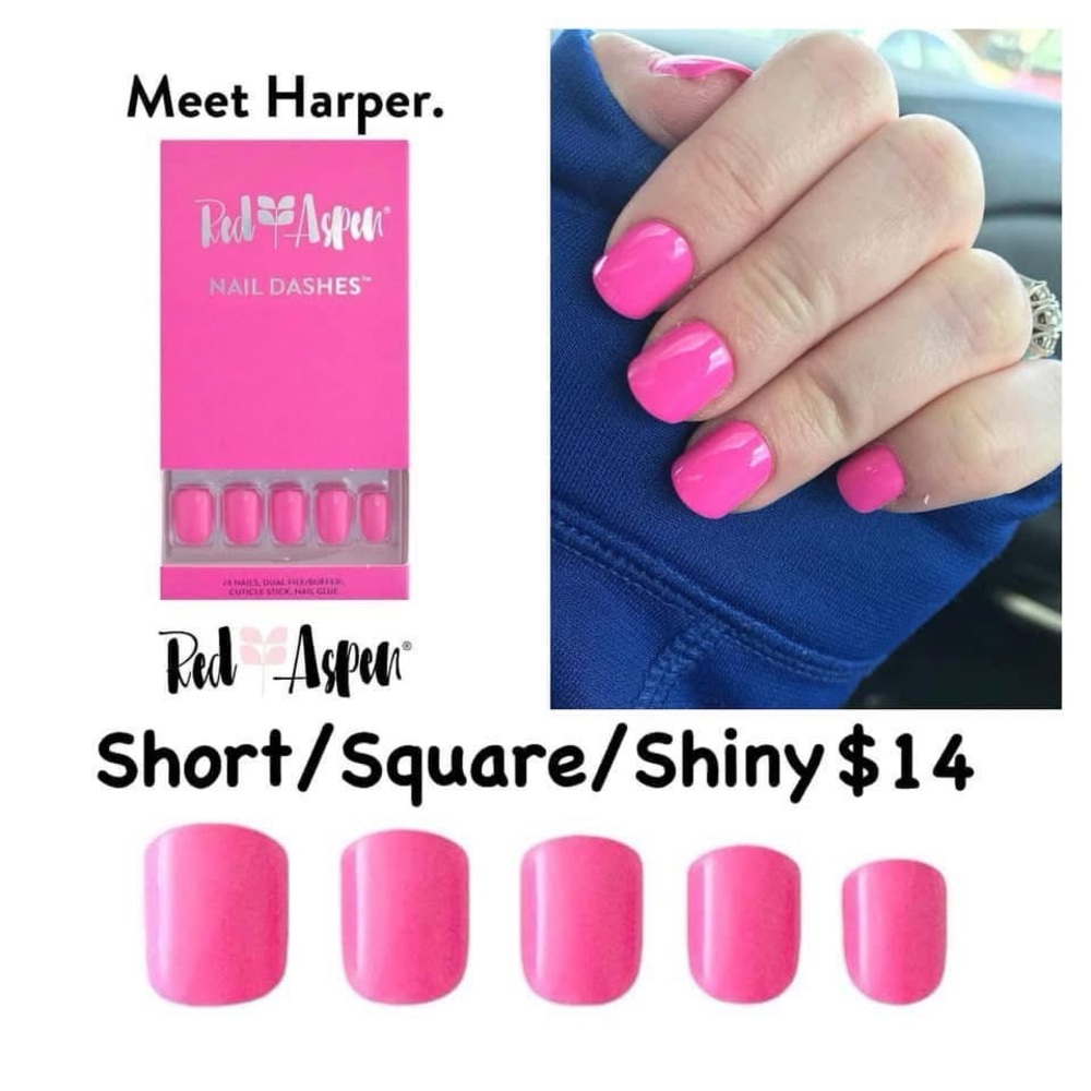 Red Aspen Nail Dashes - Harper Picks Peonies -  Press-On Nails